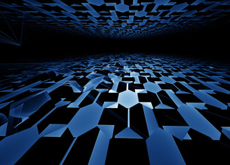 Obraz premium blue hi-tech horizon