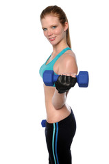 Woman Curling Dumbbell