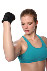 Woman Flexing Arm