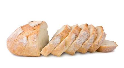 Fresh village bread cut on slices
