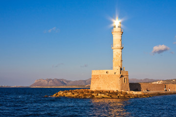 Lighthouse in the Chania harbor