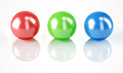 Set of balls isolated on white: RGB colors