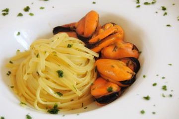 Pasta with mussels