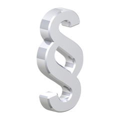 Obraz premium Silver Paragraph sign isolated on white.