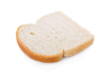 Slice of bread isolated on white background..