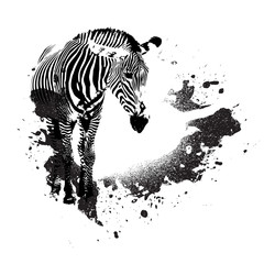 Fototapeta na wymiar Grungy Zebra