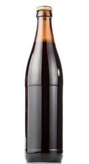 Bottle of dark beer, clipping path