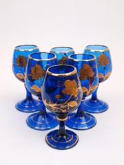 Blue Gold Crystal Deco Glasses Formation 2
