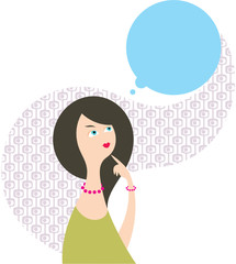 The beautiful girl reflects