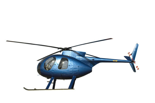 Small blue helicopter