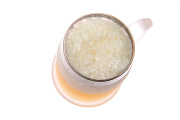 Beer mug on white background