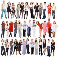 Fototapeta premium Group of people isolated over white