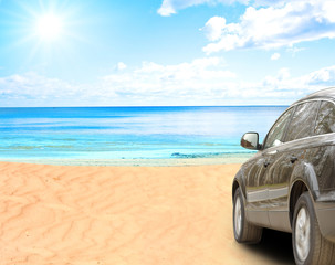 Suv car on a beach - 12435620