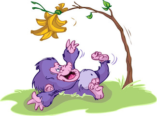baby gorilla wants bananas