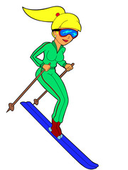 Fototapeta premium skiing girl