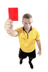football judge with card