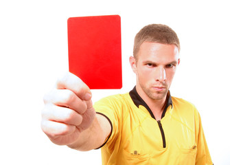 football judge with card