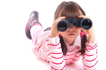 Girl using binocular