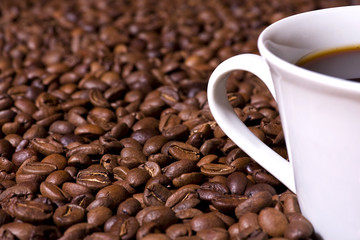 Coffee Beans and Coffee Cup
