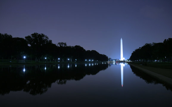 Washington Monument In DC At Sunset