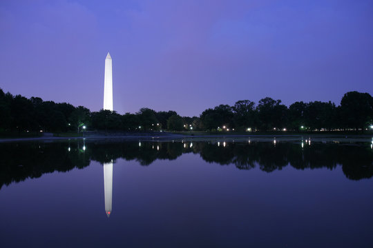 Washington Monument In DC At Sunset