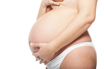 Fototapeta na wymiar Pregnant woman stomach