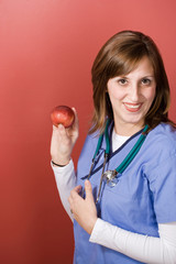 Nurse With An Apple