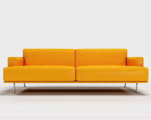 orange sofa isolated on white background - 3d rendering