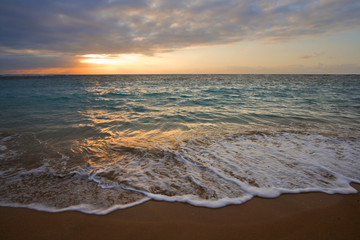 Calm ocean during tropical sunrise