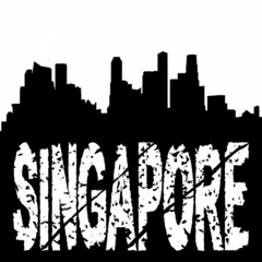 Singapore skyline with grunge text