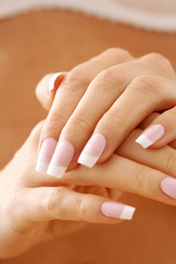 Obraz na płótnie Canvas nails care. Female hands