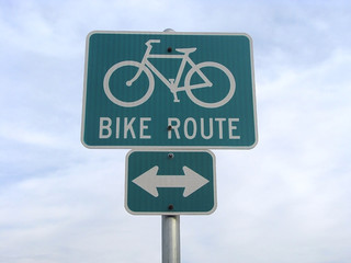 Bike route sign.