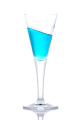 Glass of blue paradise cocktail