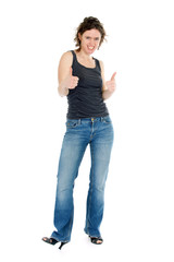 woman thumbs up