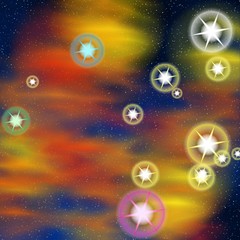 Fototapeta na wymiar étoiles multicolores