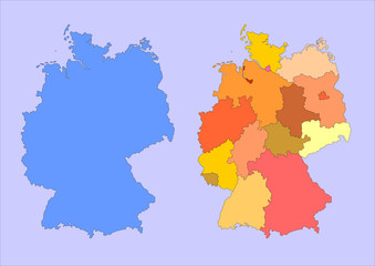 Deutschland Bundesrepublik BRD Karte