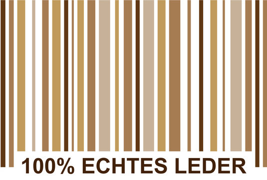 Echtes Leder Strichcode