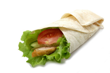 Chicken twister with vegetables