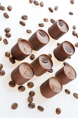 coffee grains and chocolates