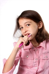 Young Girl / Child Cleaning Teeth