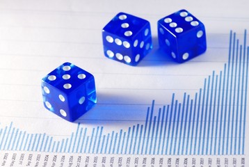 dices on financial graph