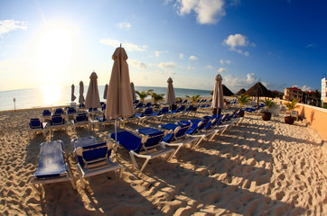 a luxury all inclusive beach resort at morning