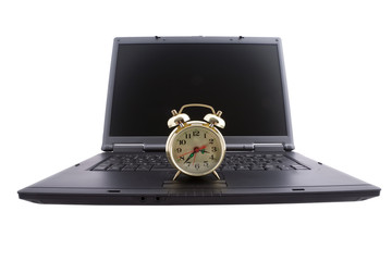 laptop & alarm clock