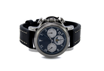 Chronograph watch isolated white background