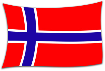 Bandera noruega ondeando