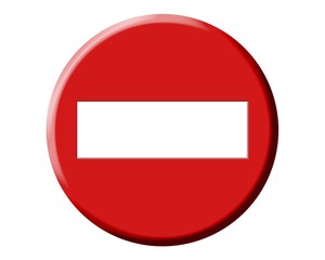 Wrong direction, do not enter red round signal