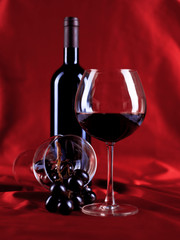 wineglass and bottle