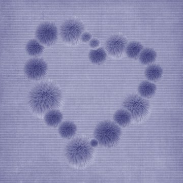 coeur ponpon bleu