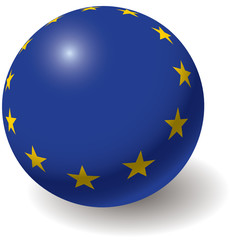European union flag texture on ball. Design element. Vector.