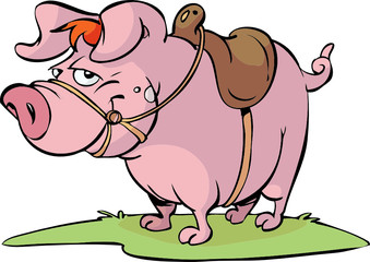 pig with sadle